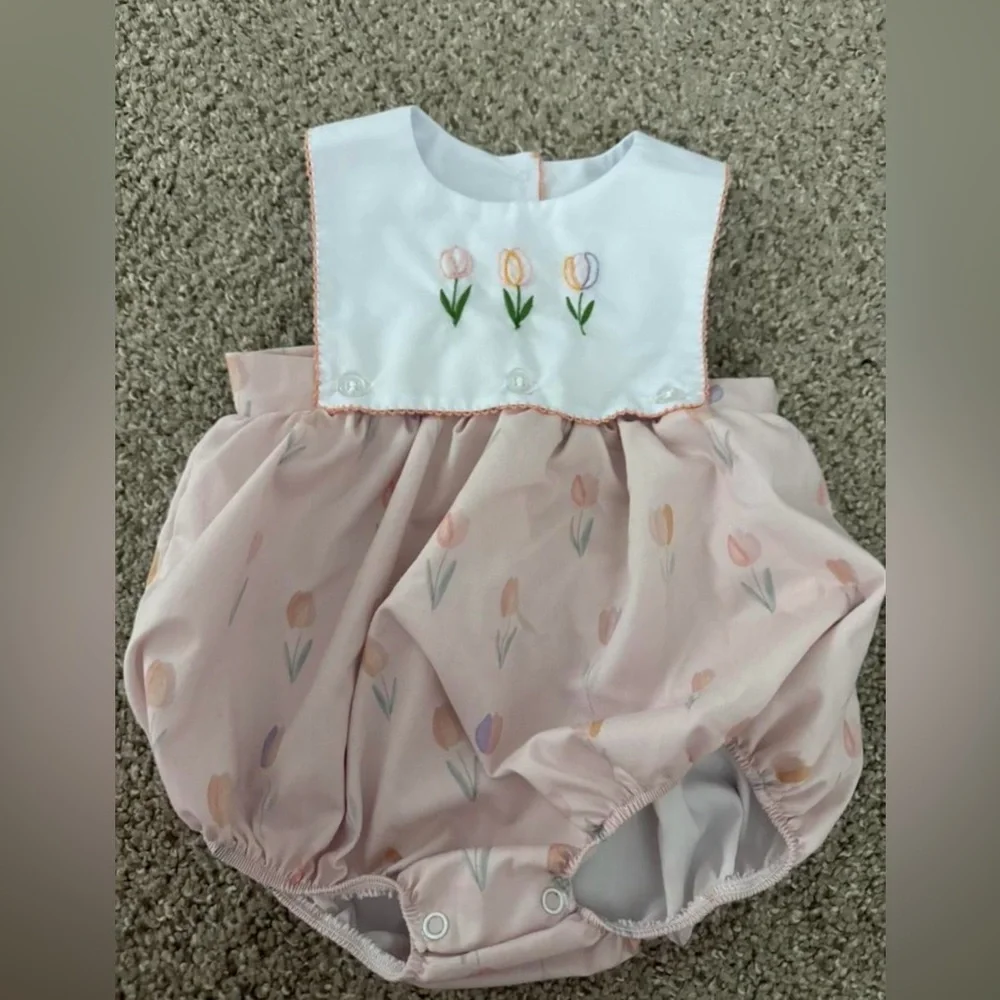KREWE Pink and White Floral Diaper Cover